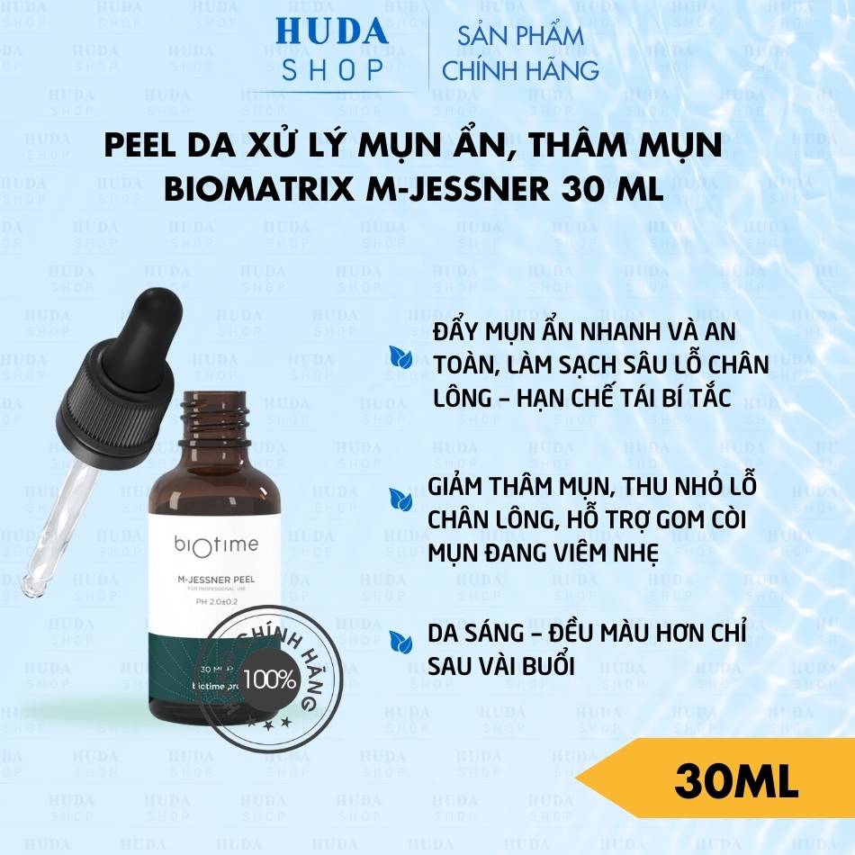 Peel da xử lý mụn ẩn, thâm mụn Biomatrix M-Jessner 30 ml